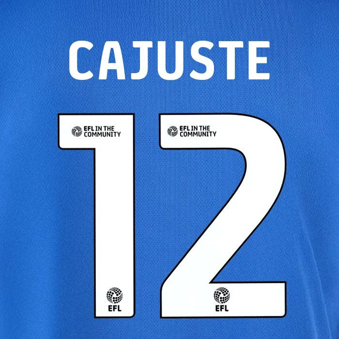 25 26 IPSWITCH TOWN CAJUSTE 12 OFFICIAL WHITE HOME PLAYER SIZE NAME SET 230MM
