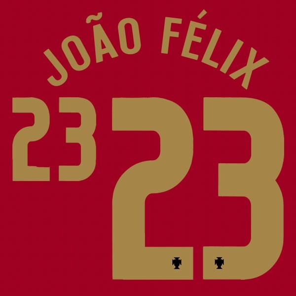 PORTUGAL 2020 2021 OFFICIAL SPORTING ID JOAO FELIX 23 HOME PLAYER SIZE NAMESET
