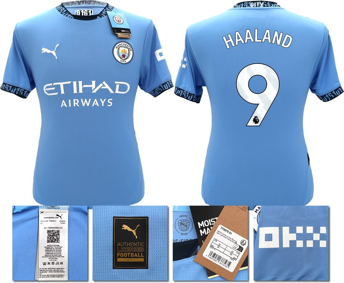 BNWT 2024 2025 MAN CITY PUMA HOME HAALAND 9 FOOTBALL SHIRT