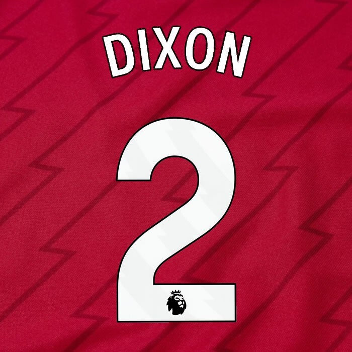 ARSENAL 2023/24 DIXON 2 OFFICIAL AVERY DENNISON WHITE PLAYER SIZE NAME SET