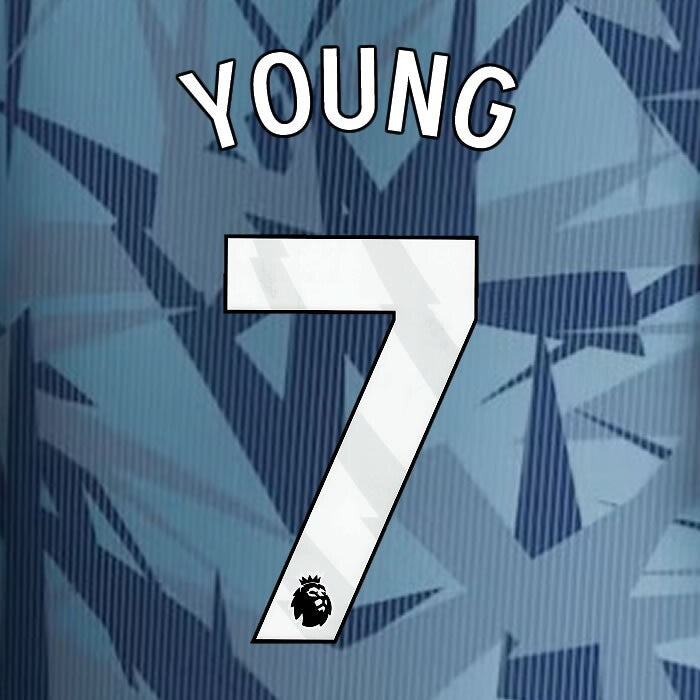 2023 2024 ASTON VILLA YOUNG 7 OFFICIAL WHITE 3RD PLAYER SIZE NAMESET