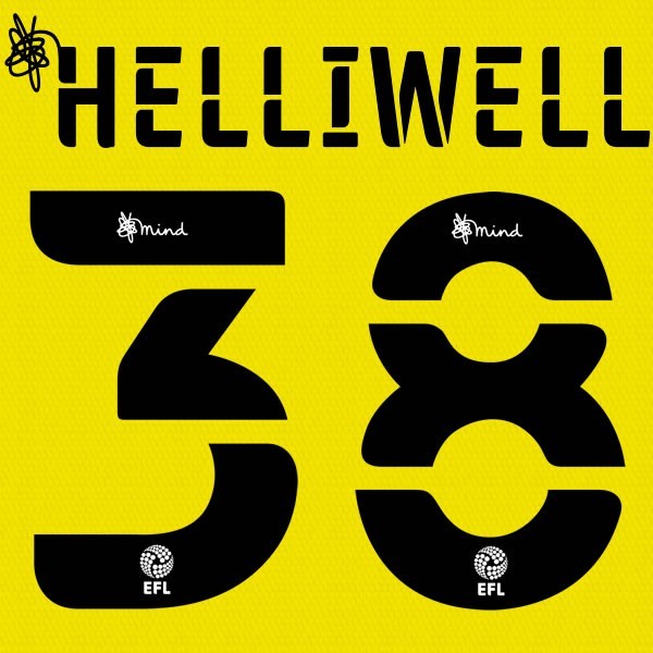 BARNSLEY 2020 2021 OFFICIAL HELLIWELL 38 3RD PLAYER SIZE NAME SET