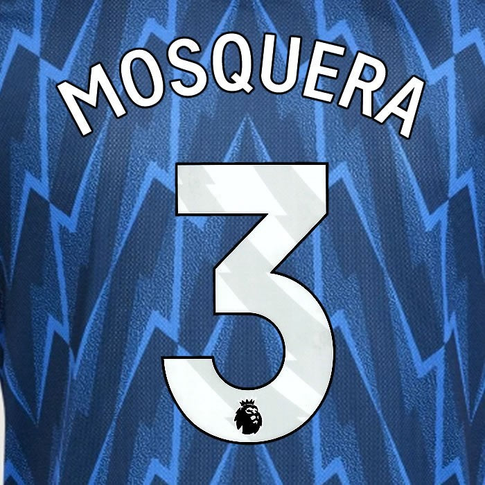 2025 2026 ARSENAL MOSQUERA 3 WHITE AWAY OFFICIAL PLAYER SIZE NAMESET
