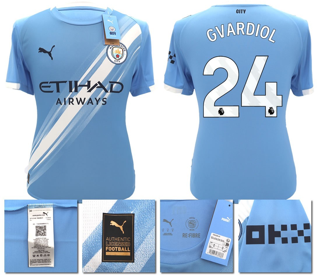 BNWT 2025 2026 MAN CITY PUMA HOME GVARDIOL 24 FOOTBALL SHIRT