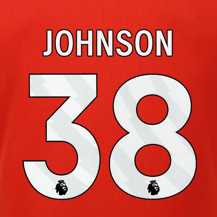 2023 2024 LUTON TOWN OFFICIAL JOHNSON 38 WHITE HOME PLAYER SIZE NAMESET