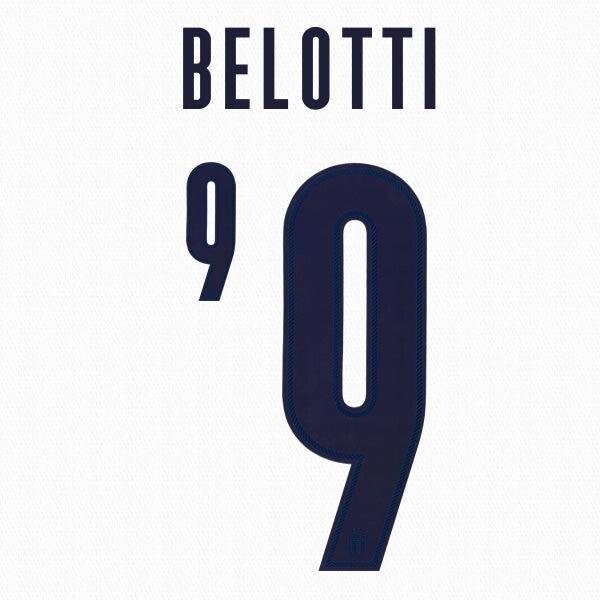ITALY 2020 2021 OFFICIAL BELOTTI 9 AWAY PLAYER SIZE NAMESET