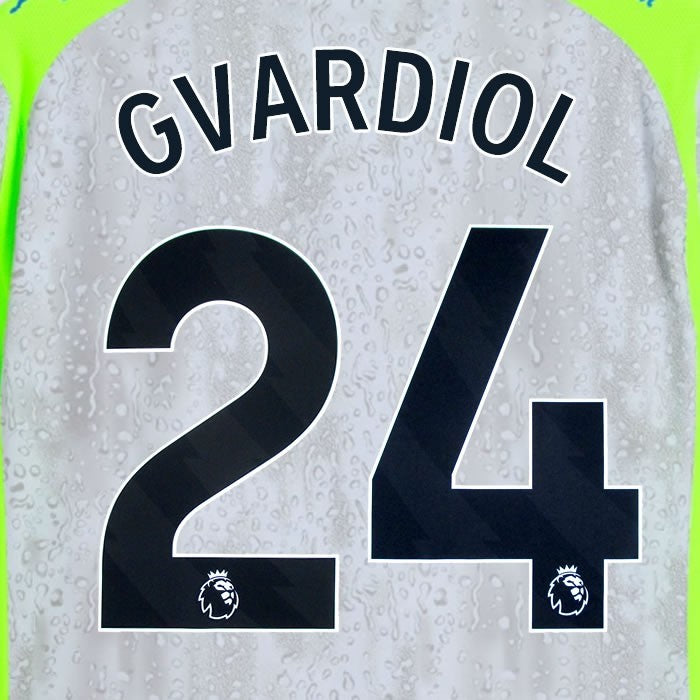 2025 2026 MANCHESTER CITY GVARDIOL 24 BLACK 3RD PLAYER SIZE NAME SET