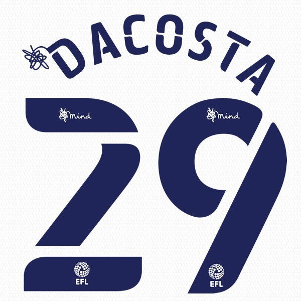 COVENTRY 2020 2021 OFFICIAL DACOSTA 29 3RD PLAYER SIZE NAME SET