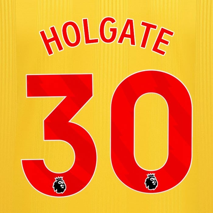 2023 2024 SHEFFIELD UNITED OFFICIAL HOLGATE 30 RED AWAY PLAYER SIZE NAMESET