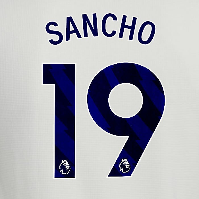 2025 2026 ASTON VILLA SANCHO 19 OFFICIAL BLUE 3RD PLAYER SIZE NAMESET