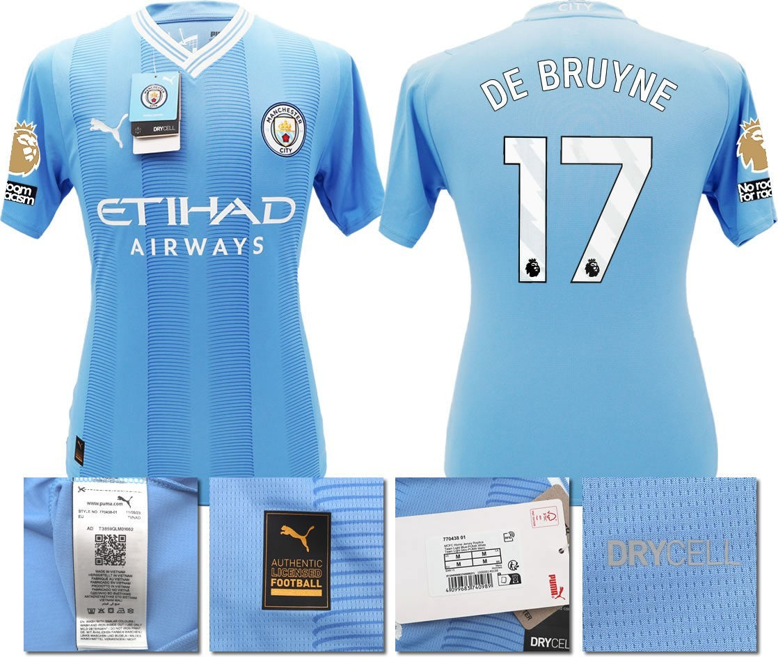 BNWT 2023 2024 MAN CITY PUMA HOME DE BRUYNE 17 + PATCHES SHIRT MEN'S XL