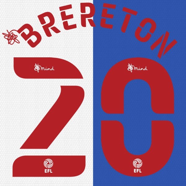 BLACKBURN 2020 2021 OFFICIAL BRERETON 20 HOME PLAYER SIZE NAME SET