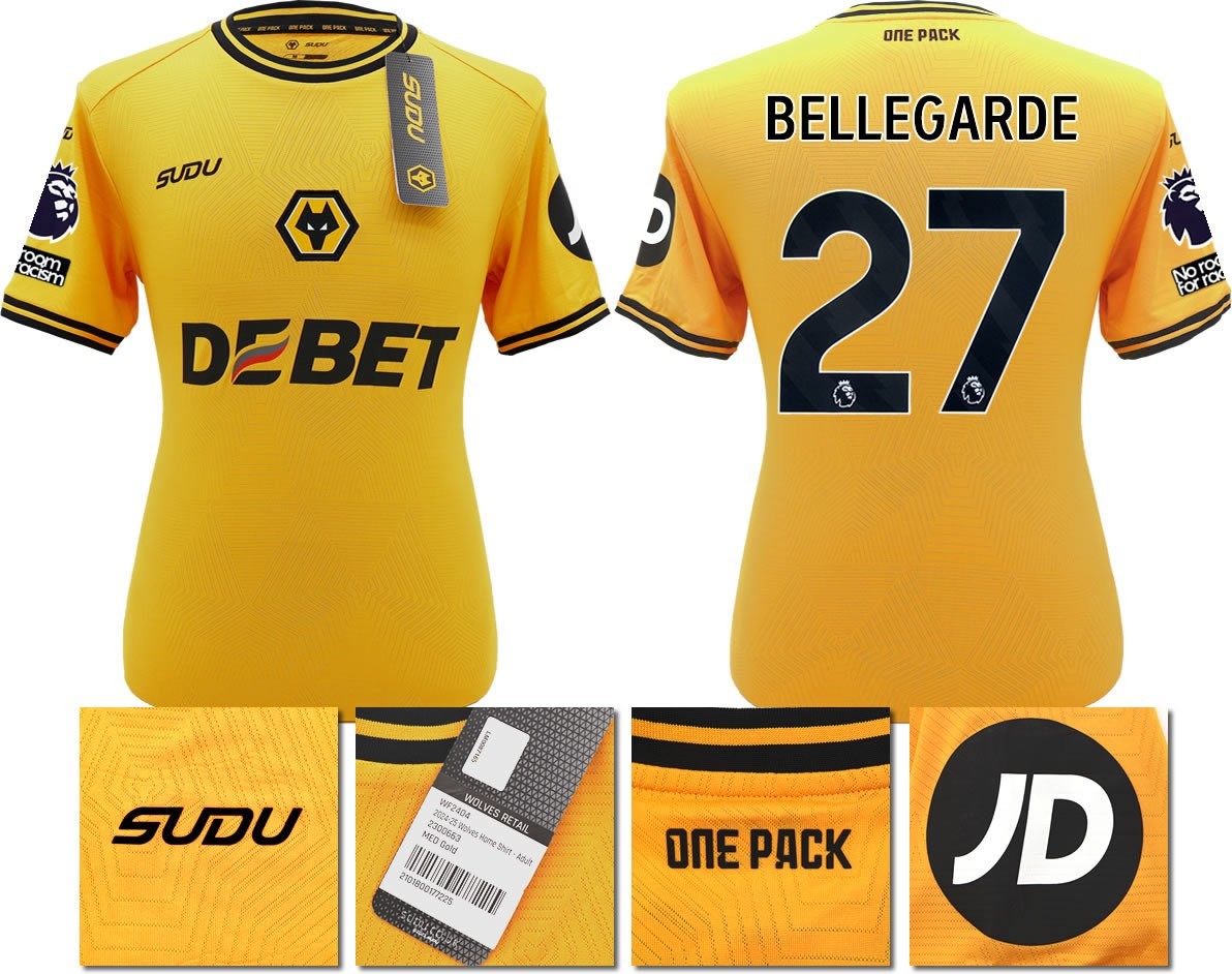BNWT 2024 2025 WOLVES SUDU HOME SHIRT BELLEGARDE 27