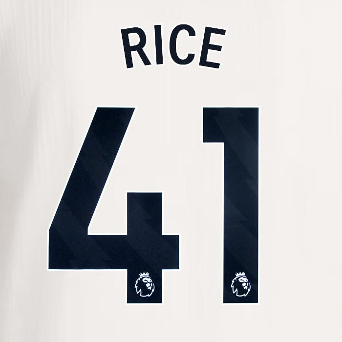 2025 2026 ARSENAL RICE 41 BLACK 3RD OFFICIAL PLAYER SIZE NAMESET