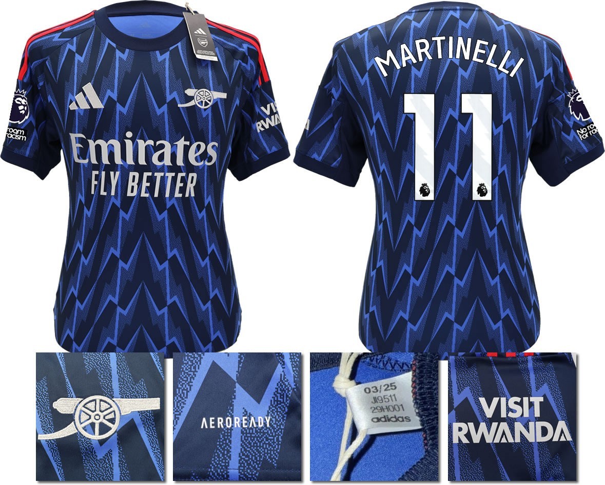 BNWT 2025/2026 ARSENAL F.C. ADIDAS AWAY SHIRT MARTINELLI 11