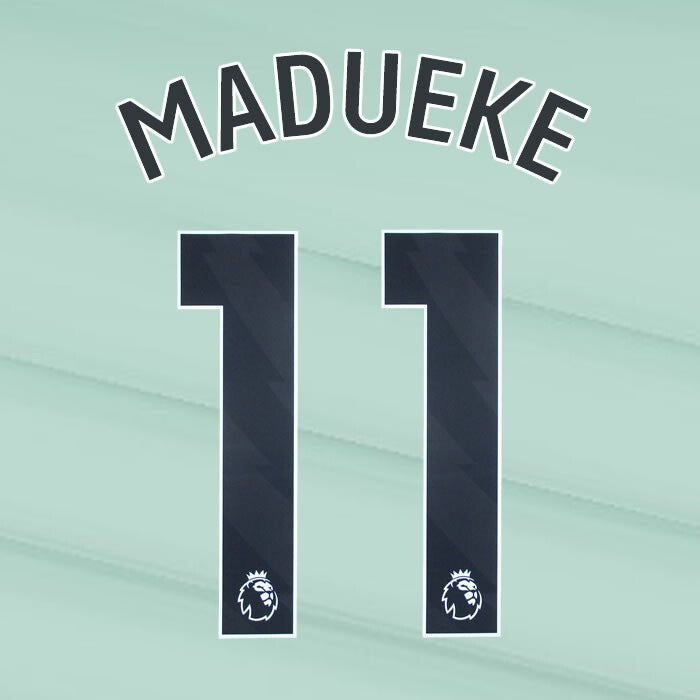 2023 2024 OFFICIAL CHELSEA MADUEKE 11 BLACK 3RD PLAYER SIZE NAMESET