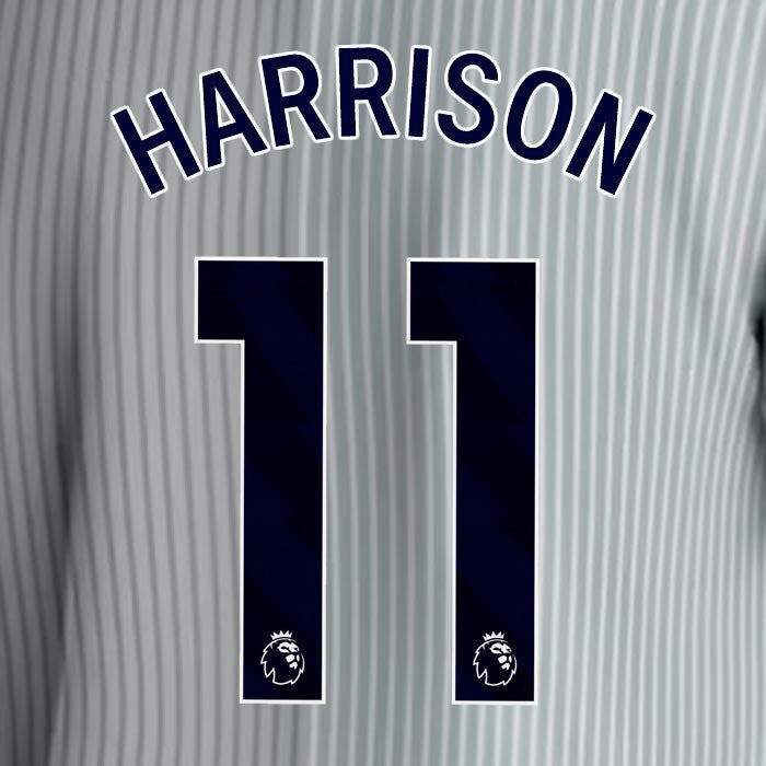2023 2024 EVERTON HARRISON 11 OFFICIAL BLUE 3RD PLAYER SIZE NAMESET