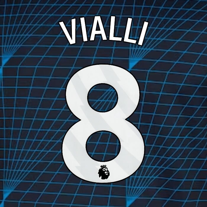 2023 2024 OFFICIAL CHELSEA VIALLI 8 WHITE AWAY PLAYER SIZE NAMESET