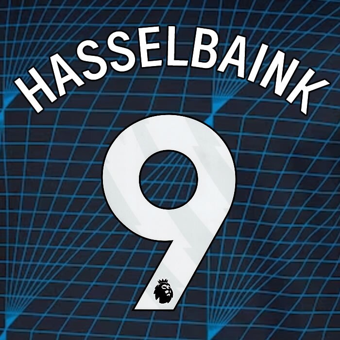2023 2024 OFFICIAL CHELSEA HASSELBAINK 9 WHITE AWAY PLAYER SIZE NAMESET