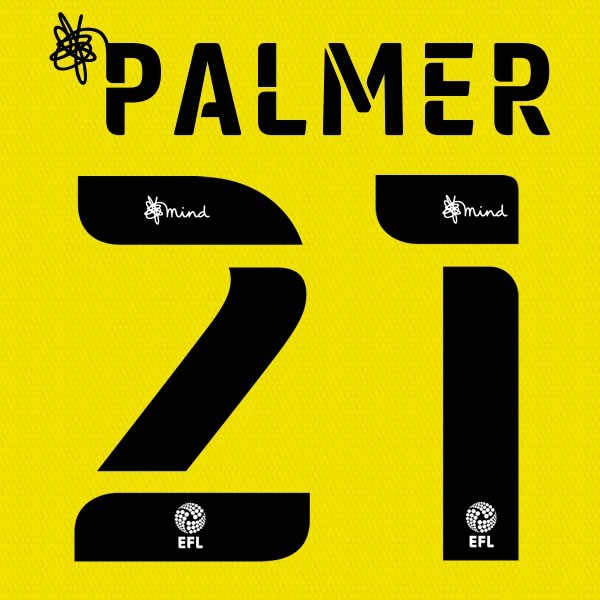 BARNSLEY 2020 2021 OFFICIAL PALMER 21 3RD PLAYER SIZE NAME SET