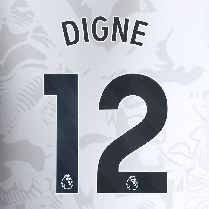 2023 2024 ASTON VILLA DIGNE 12 OFFICIAL BLACK AWAY PLAYER SIZE NAMESET