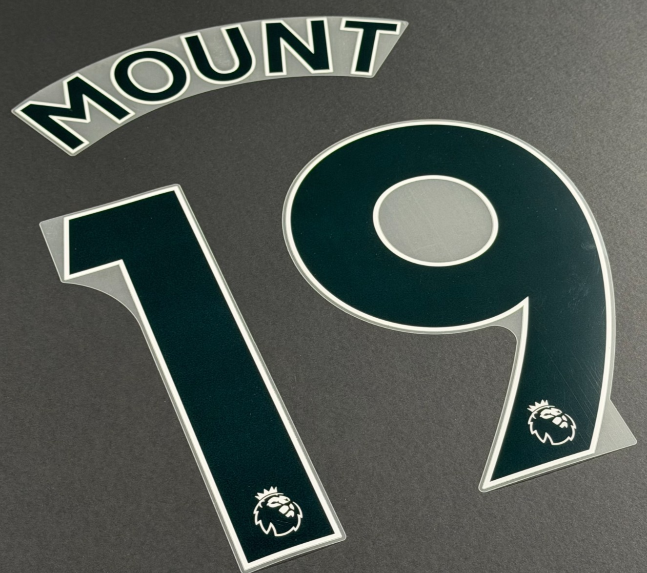 2019 2020 CHELSEA MOUNT 19 AVERY DENNISON BLACK PLAYER SIZE NAME SET 230MM