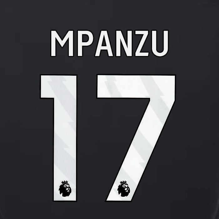 2023 2024 LUTON TOWN OFFICIAL MPANZU 17 WHITE 3RD PLAYER SIZE NAMESET