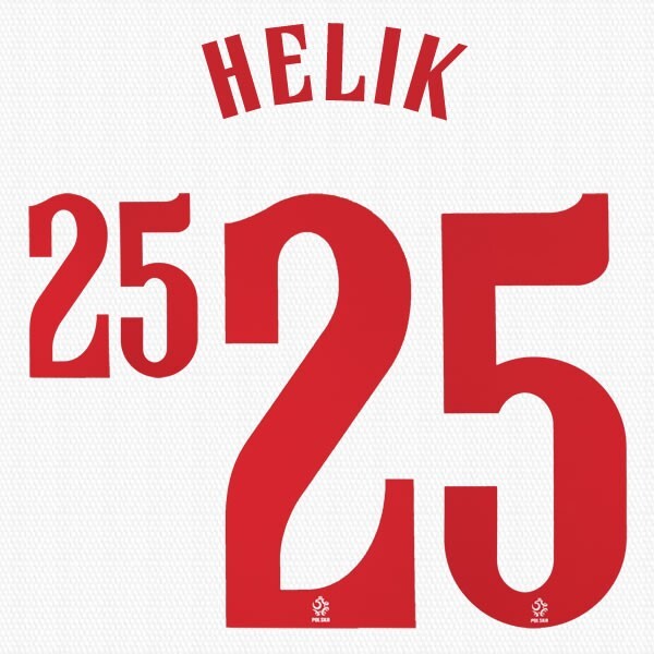 2020 2021 OFFICIAL POLAND HELIK 25 HOME RED PLAYER SIZE NAMESET