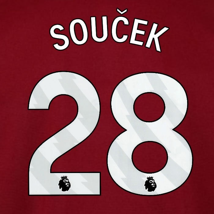 2025 2026 WEST HAM SOUCEK 28 OFFICIAL WHITE HOME PLAYER SIZE NAMESET
