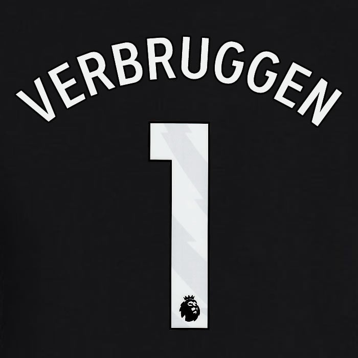 2023 2024 BRIGHTON VERBRUGGEN 1 OFFICIAL WHITE AWAY PLAYER SIZE NAME SET