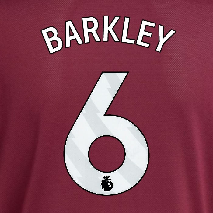 2025 2026 ASTON VILLA BARKLEY 6 OFFICIAL WHITE HOME PLAYER SIZE NAMESET