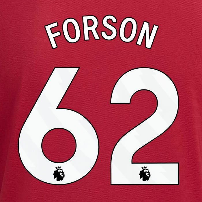 2023 2024 MANCHESTER UNITED FORSON 62 HOME WHITE PLAYER SIZE NAMESET