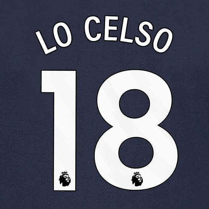 SPURS 2023 2024 LO CELSO 18 AVERY DENNISON WHITE AWAY PLAYER SIZE NAME SET