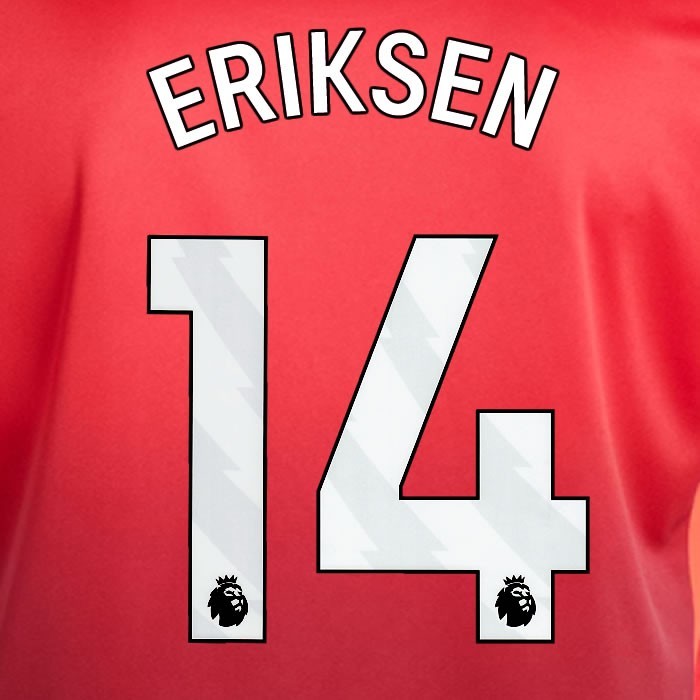 2024 2025 MANCHESTER UNITED ERIKSEN 14 HOME WHITE PLAYER SIZE NAMESET