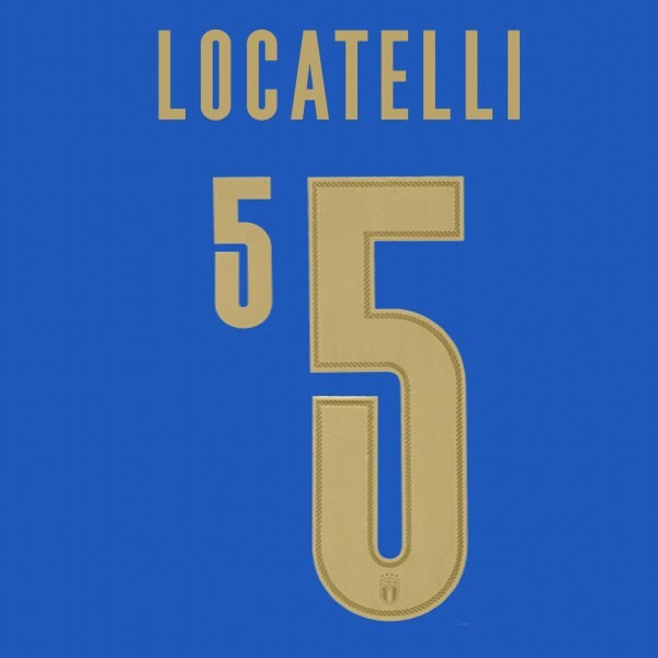 ITALY 2020 2021 OFFICIAL LOCATELLI 5 HOME PLAYER SIZE NAMESET