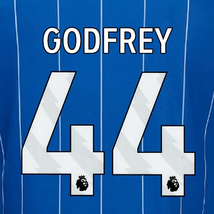 2024 2025 OFFICIAL IPSWICH TOWN GODFREY 44 WHITE HOME PLAYER SIZE NAME SET