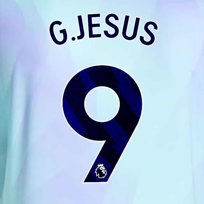 2024 2025 ARSENAL G. JESUS 9 BLUE 3RD OFFICIAL PLAYER SIZE NAMESET