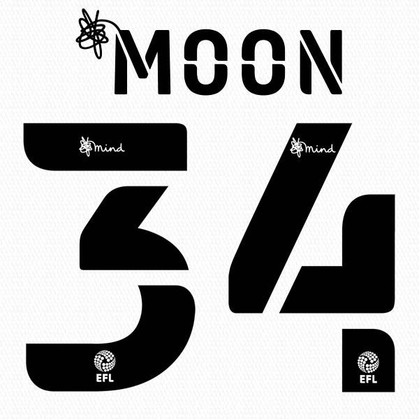 BARNSLEY 2020 2021 OFFICIAL MOON 34 AWAY PLAYER SIZE NAME SET