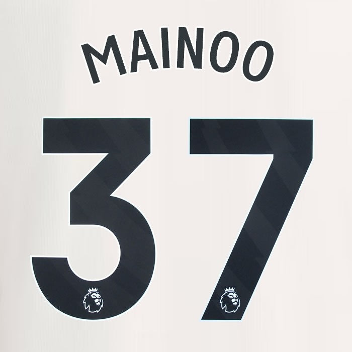 2023 2024 MANCHESTER UNITED MAINOO 37 3rd BLACK PLAYER SIZE NAMESET
