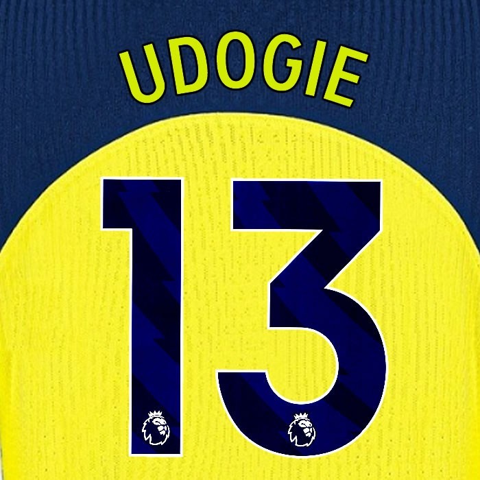 2025 2026 TOTTENHAM UDOGIE 13 3RD PLAYER SIZE NAME SET