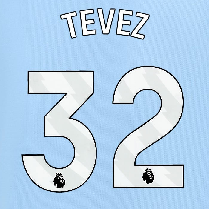 2023 2024 MAN CITY TEVEZ 32 WHITE HOME PLAYER SIZE NAME SET