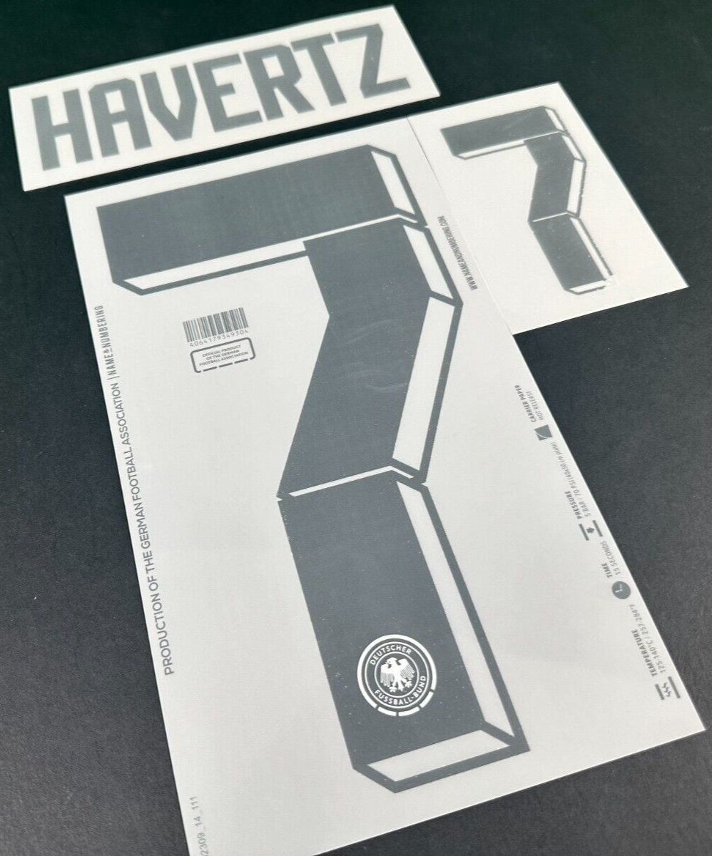 GERMANY 2024 2025 OFFICIAL NAME & NUMBERING HAVERTZ 7 HOME PLAYER SIZE NAMESET