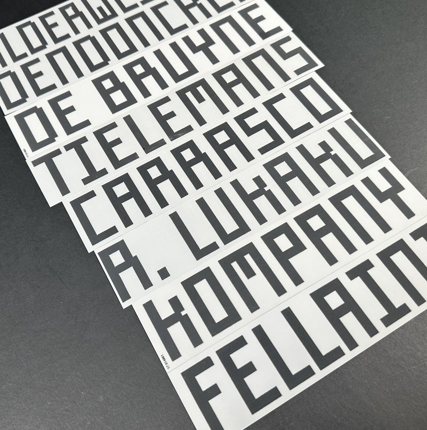 2018 2019 OFFICIAL DekoGraphics BELGIUM AWAY BLACK PLAYER SIZE NAME BLOCKS