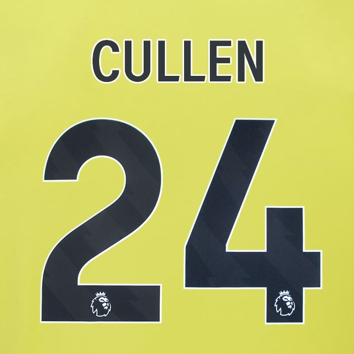 2023 2024 BURNLEY CULLEN 24 OFFICIAL BLACK AWAY PLAYER SIZE NAMESET
