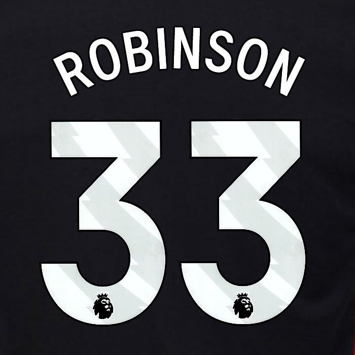 2024 2025 OFFICIAL FULHAM ROBINSON 33 WHITE AWAY PLAYER SIZE NAMESET