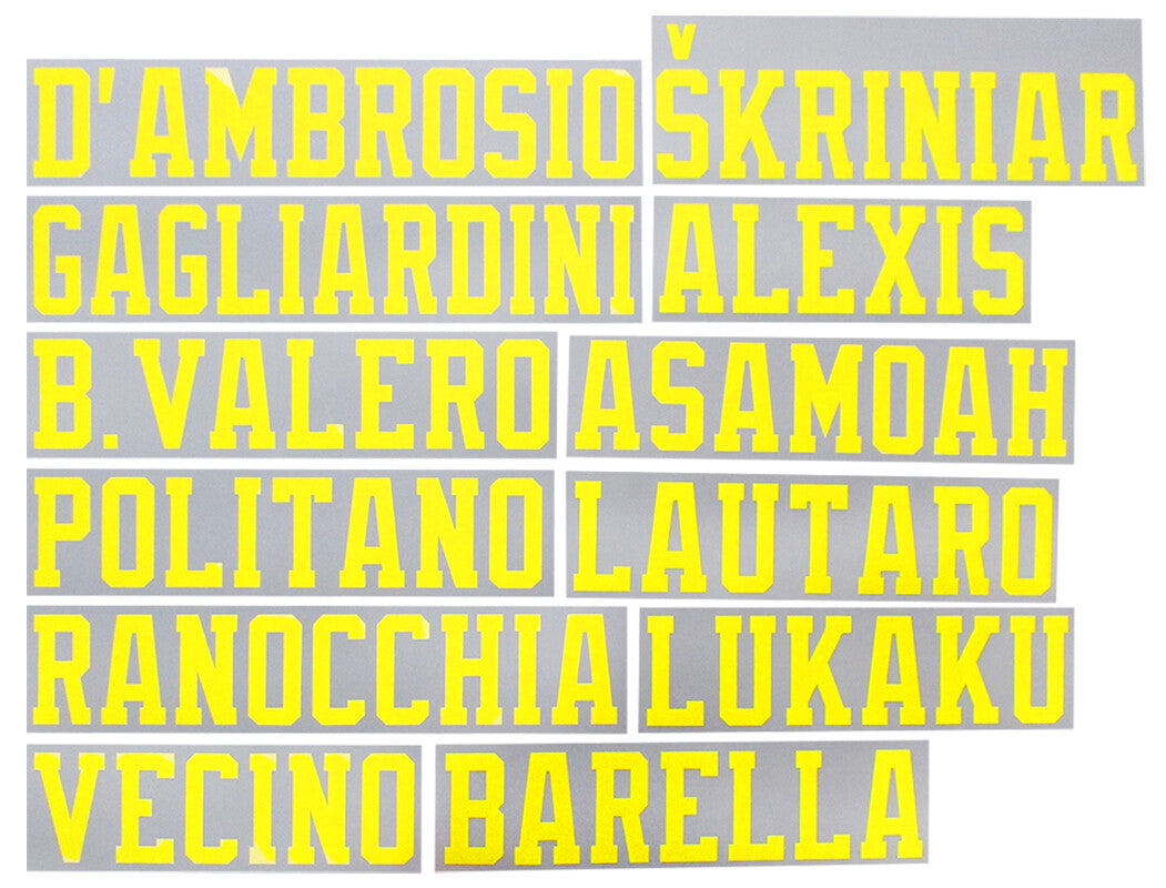 INTER MILAN 2019 2020 OFFICIAL 3RD THIRD PLAYER SIZE NAME BLOCKS
