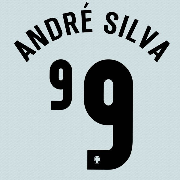 PORTUGAL 2020 2021 OFFICIAL SPORTING ID ANDRE SILVA 9 AWAY PLAYER SIZE NAMESET