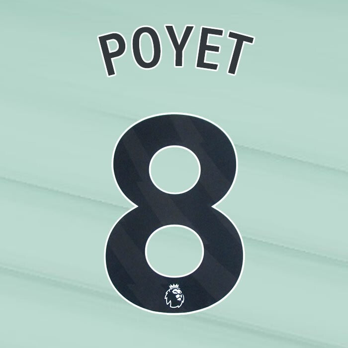 2023 2024 OFFICIAL CHELSEA POYET 8 BLACK 3RD PLAYER SIZE NAMESET