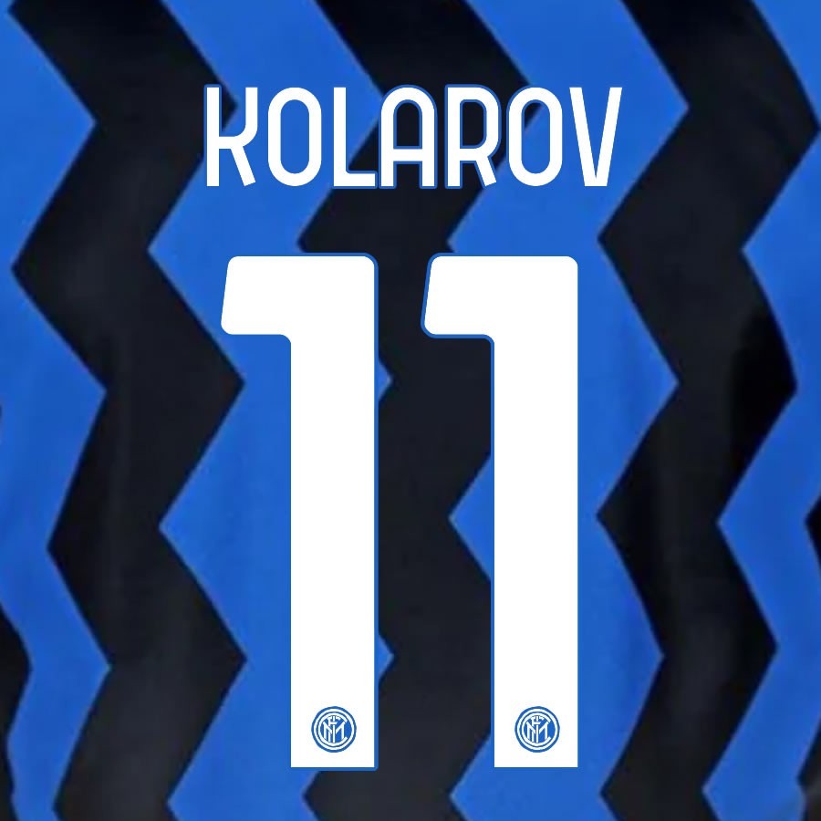2020 2021 INTER MILAN OFFICIAL HOME KOLAROV 11 PLAYER SIZE NAMESET