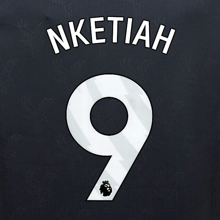 2024 2025 OFFICIAL CRYSTAL PALACE NKETIAH 9 WHITE 3RD PLAYER SIZE NAMESET